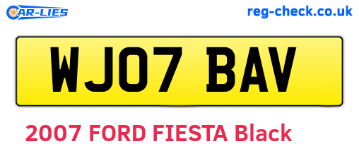 WJ07BAV are the vehicle registration plates.