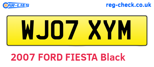 WJ07XYM are the vehicle registration plates.