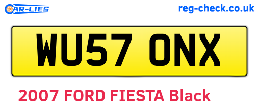 WU57ONX are the vehicle registration plates.