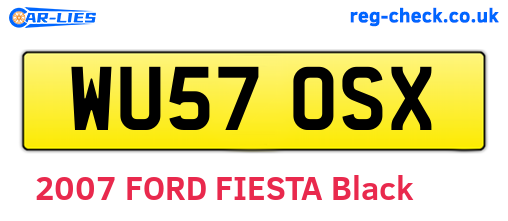 WU57OSX are the vehicle registration plates.