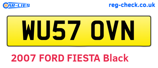 WU57OVN are the vehicle registration plates.