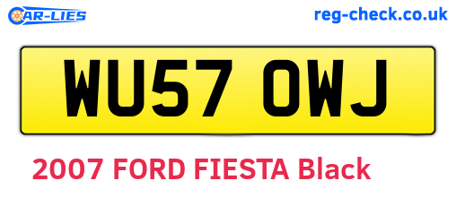 WU57OWJ are the vehicle registration plates.