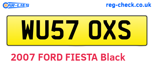 WU57OXS are the vehicle registration plates.