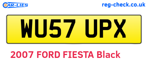 WU57UPX are the vehicle registration plates.