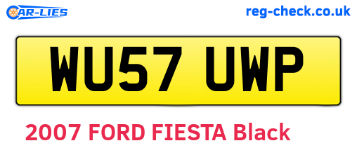 WU57UWP are the vehicle registration plates.