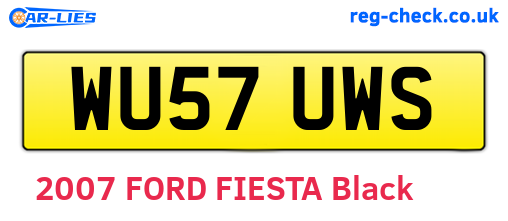 WU57UWS are the vehicle registration plates.