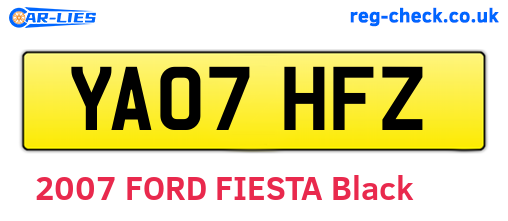YA07HFZ are the vehicle registration plates.