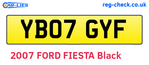 YB07GYF are the vehicle registration plates.