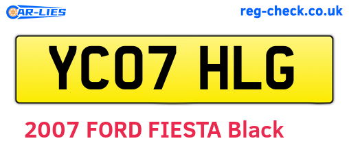 YC07HLG are the vehicle registration plates.