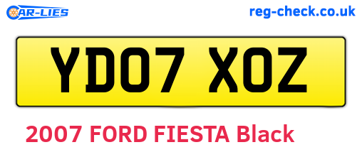 YD07XOZ are the vehicle registration plates.