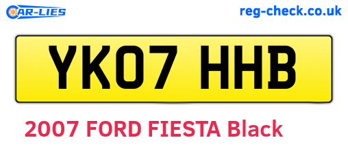 YK07HHB are the vehicle registration plates.