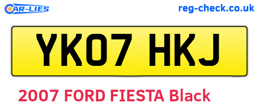 YK07HKJ are the vehicle registration plates.