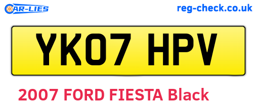 YK07HPV are the vehicle registration plates.