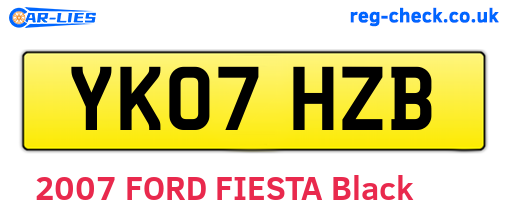 YK07HZB are the vehicle registration plates.