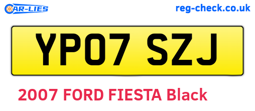 YP07SZJ are the vehicle registration plates.