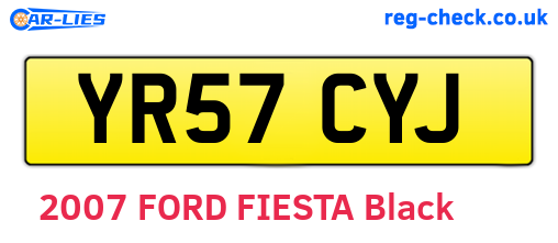 YR57CYJ are the vehicle registration plates.