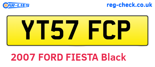 YT57FCP are the vehicle registration plates.