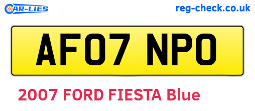 AF07NPO are the vehicle registration plates.