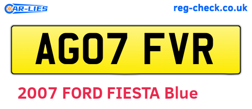 AG07FVR are the vehicle registration plates.