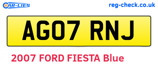 AG07RNJ are the vehicle registration plates.