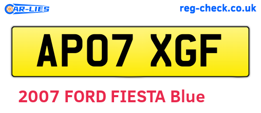 AP07XGF are the vehicle registration plates.