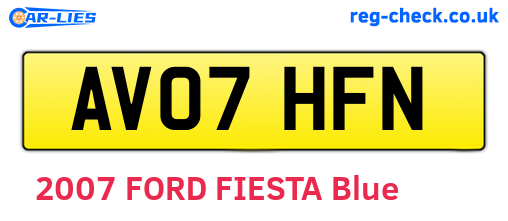 AV07HFN are the vehicle registration plates.