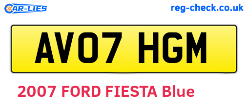 AV07HGM are the vehicle registration plates.