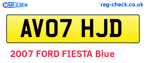 AV07HJD are the vehicle registration plates.