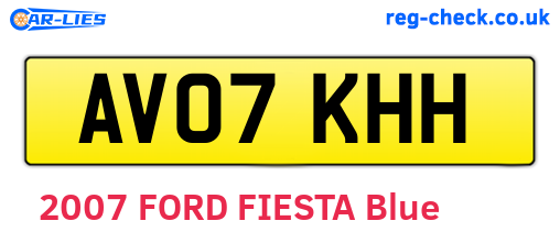 AV07KHH are the vehicle registration plates.
