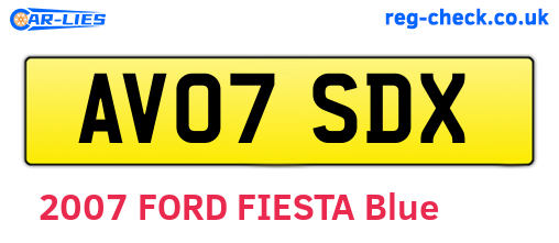 AV07SDX are the vehicle registration plates.