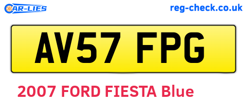AV57FPG are the vehicle registration plates.