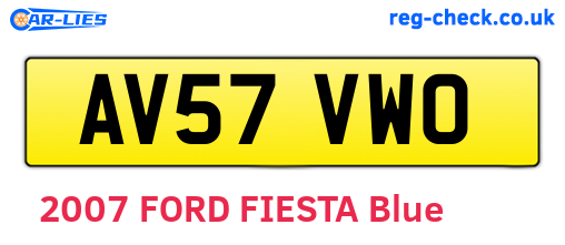 AV57VWO are the vehicle registration plates.