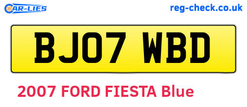 BJ07WBD are the vehicle registration plates.