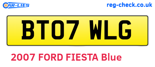 BT07WLG are the vehicle registration plates.