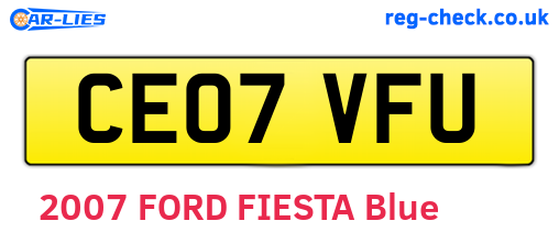CE07VFU are the vehicle registration plates.