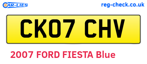 CK07CHV are the vehicle registration plates.