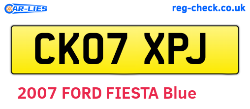 CK07XPJ are the vehicle registration plates.