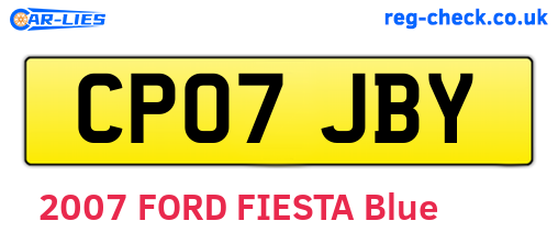 CP07JBY are the vehicle registration plates.