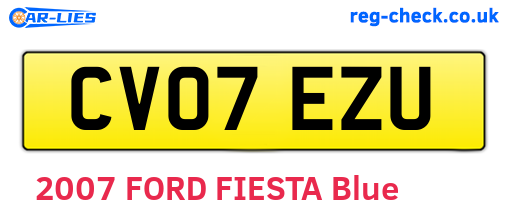 CV07EZU are the vehicle registration plates.