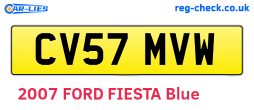 CV57MVW are the vehicle registration plates.