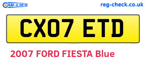 CX07ETD are the vehicle registration plates.