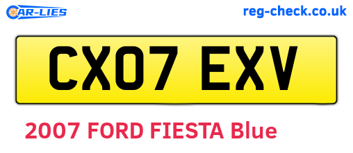 CX07EXV are the vehicle registration plates.