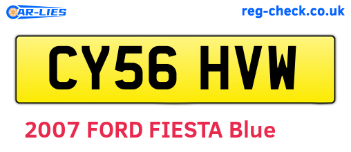 CY56HVW are the vehicle registration plates.