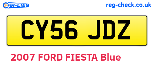 CY56JDZ are the vehicle registration plates.