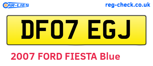 DF07EGJ are the vehicle registration plates.