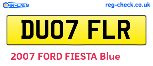 DU07FLR are the vehicle registration plates.