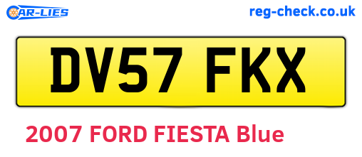 DV57FKX are the vehicle registration plates.