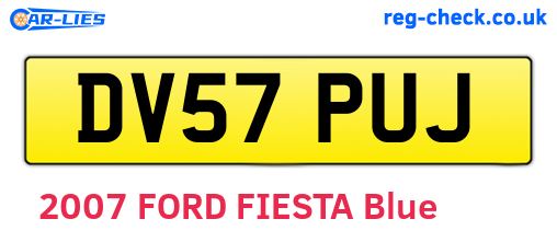 DV57PUJ are the vehicle registration plates.