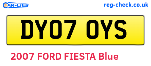 DY07OYS are the vehicle registration plates.