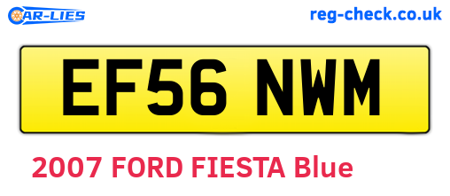 EF56NWM are the vehicle registration plates.